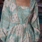 BulBul Dhriti Light Teal Chanderi Co-Ord Set - Swadesiicart