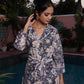 BulBul Blue Cotton Long Lace Co-Ord Set - Swadesiicart