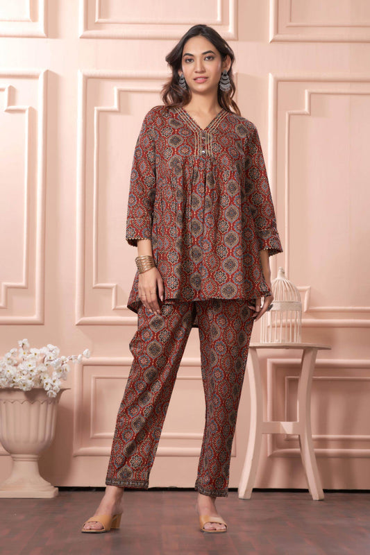 BulBul Women Divya Gamthi Print Co-Ord Set - Swadesiicart