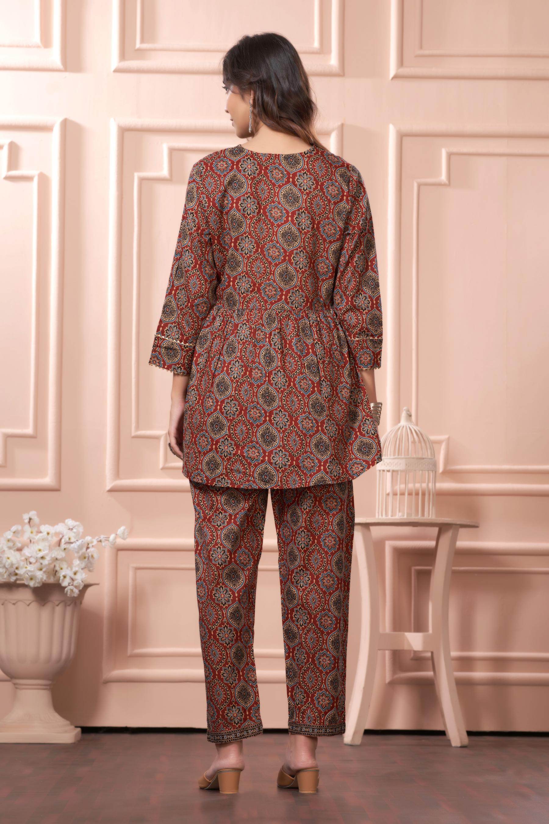 BulBul Women Divya Gamthi Print Co-Ord Set - Swadesiicart