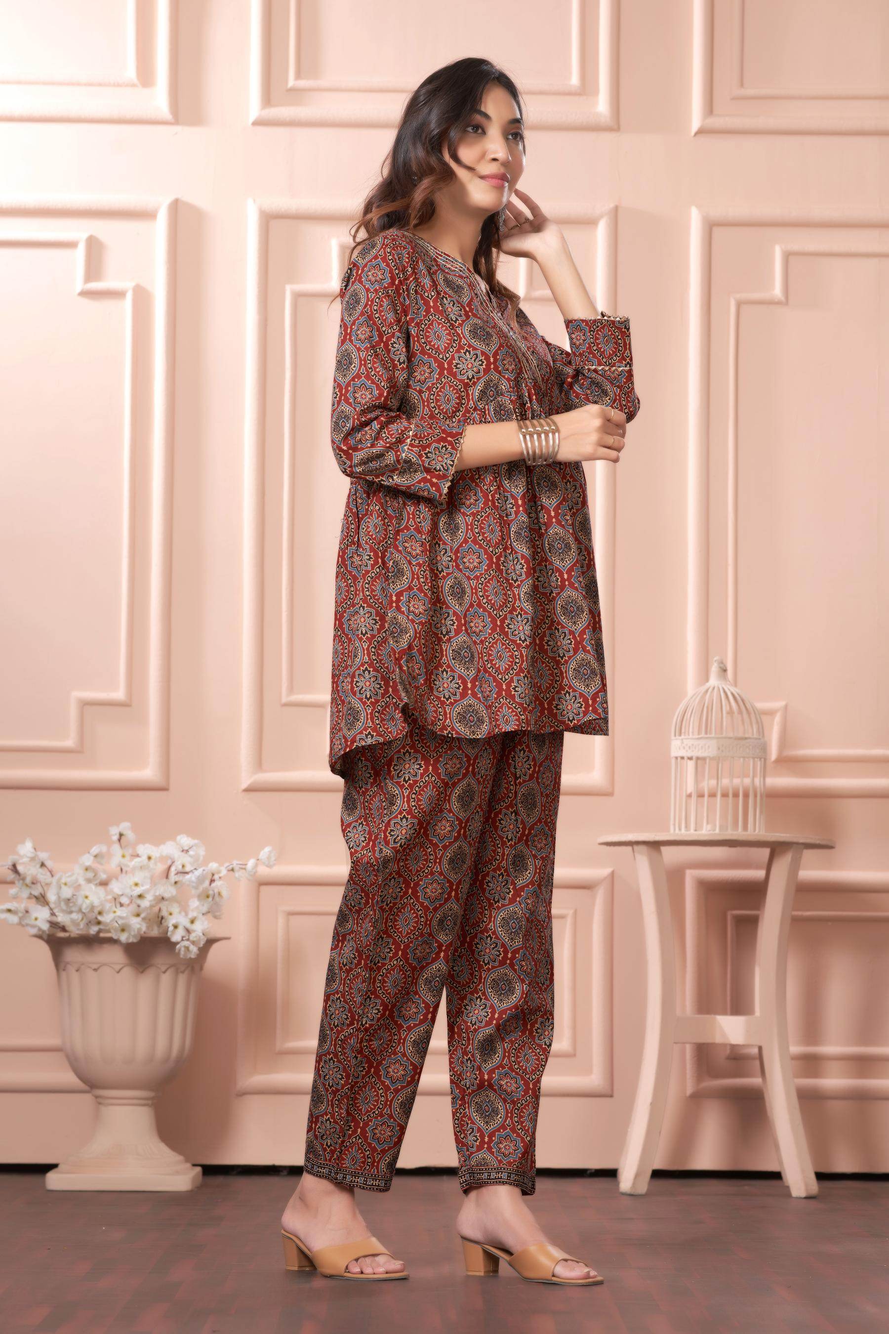 BulBul Women Divya Gamthi Print Co-Ord Set - Swadesiicart