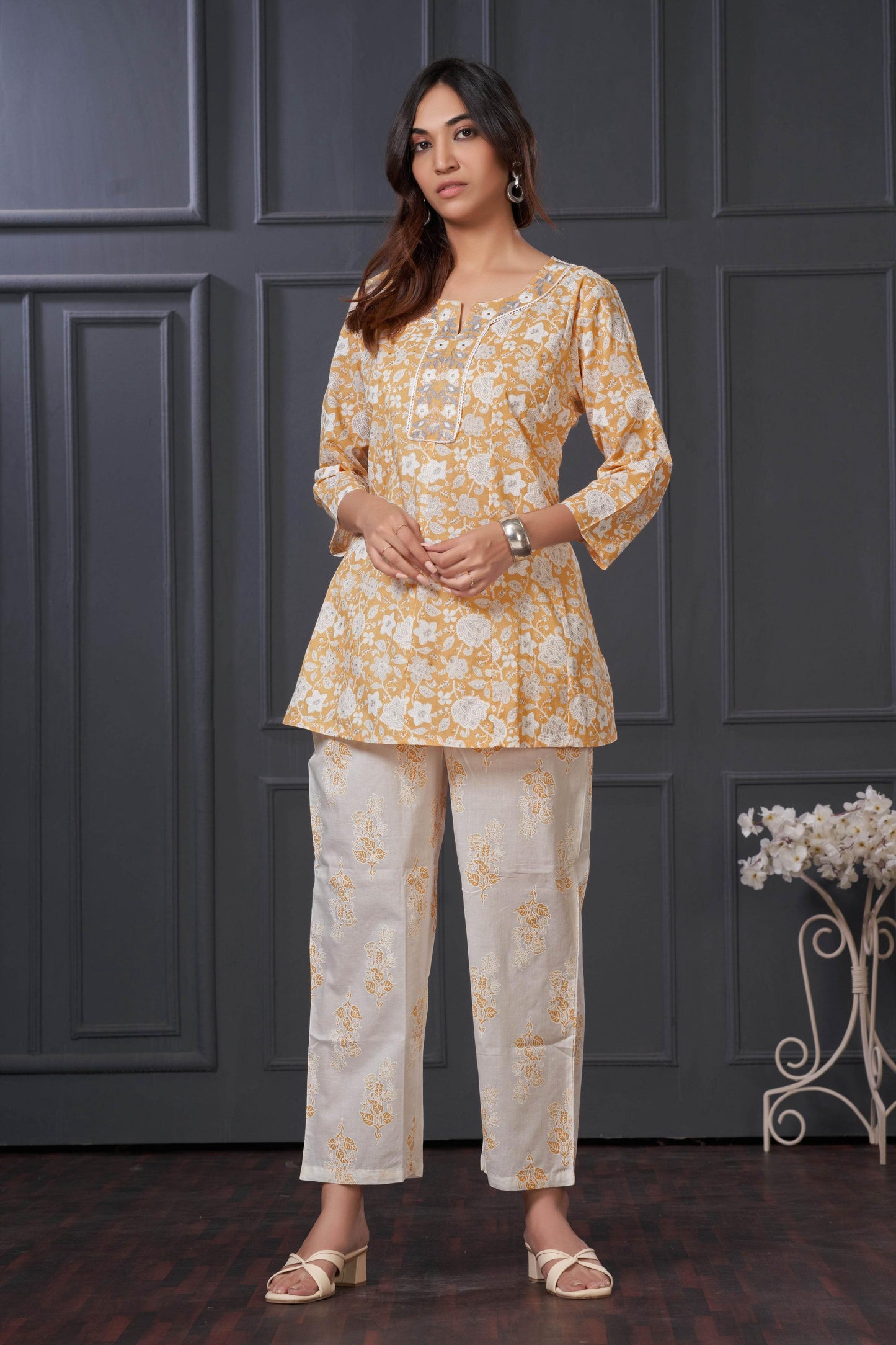 BulBul Women Chaya Off White Co-Ord Set - Swadesiicart