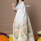 Very Much Indian Rajsi - Handloom Pure Cotton Paithani With Asawali Pallu - White Golden | Swadesiicart