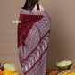 Very Much Indian Rajsi - Handloom Pure Cotton Saree with Hand-embroidered Symmetric Border - Maroon | Swadesiicart