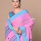 Very Much Indian Rajsi - Handloom Pure Cotton Saree with Classic Border and Pallu - Pink | Swadesiicart