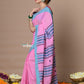 Very Much Indian Rajsi - Handloom Pure Cotton Saree with Classic Border and Pallu - Pink | Swadesiicart