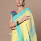 Very Much Indian Rajsi - Handloom Pure Cotton Saree with Classic Border and Pallu - Yellow | Swadesiicart
