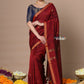 Very Much Indian Designed by VMI - High Quality Mul Cotton Handloom Woven with Sleek Border and Flower Buttis - Maroon | Swadesiicart
