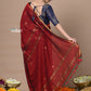 Very Much Indian Designed by VMI - High Quality Mul Cotton Handloom Woven with Sleek Border and Flower Buttis - Maroon | Swadesiicart