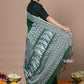 Very Much Indian Rajsi - Handloom Pure Cotton Saree with Hand-embroidered Symmetric Border - Green | Swadesiicart