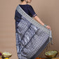 Very Much Indian Rajsi - Handloom Pure Cotton Saree with Hand-embroidered Symmetric Border - Dark Blue | Swadesiicart