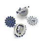 Mominos Fashion Joharkamal Kundan work Jhumka with Blue Beads - Swadesiicart