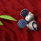 Mominos Fashion Joharkamal Kundan work Jhumka with Blue Beads - Swadesiicart
