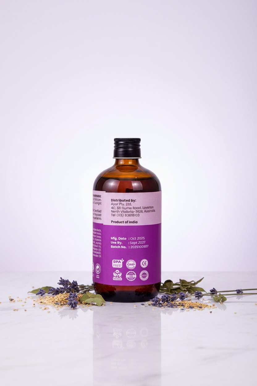 Stress Relief Massage Oil 250ml Glass bottle