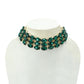 Mominos Fashion Johar Kamal Gold-Polished Finish Stone Choker For Women (Green) | Swadesiicart