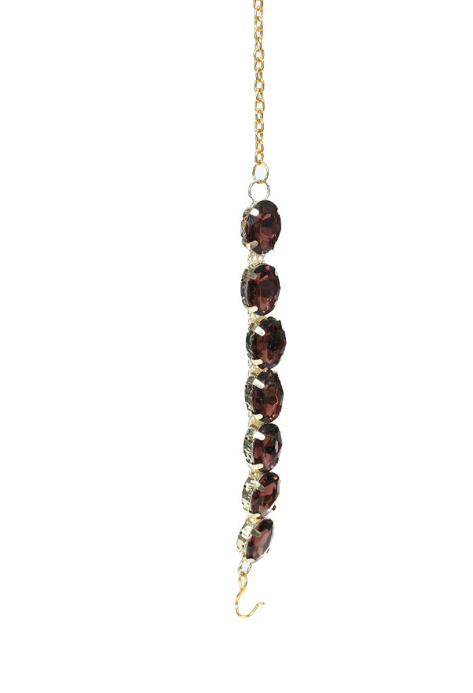 Mominos Fashion Johar Kamal Gold-Polished Finish Stone Choker For Women (Brown) | Swadesiicart