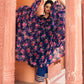Pomcha Jaipur Manjari Organza Phool Jaal Anarkali Set | Swadesiicart