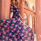 Pomcha Jaipur Manjari Organza Phool Jaal Anarkali Set | Swadesiicart
