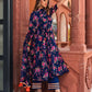 Pomcha Jaipur Manjari Organza Phool Jaal Anarkali Set | Swadesiicart