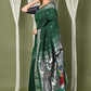 Very Much Indian EXCLUSIVE! Silver Zari Handloom High Quality Pure Cotton Paithani Radha Krishna Pallu | Swadesiicart