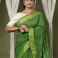 Very Much Indian EXCLUSIVE! Handloom Pure Cotton Paithani With Peacock Pallu - Blade Green | Swadesiicart