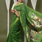 Very Much Indian EXCLUSIVE! Handloom Pure Cotton Paithani With Peacock Pallu - Blade Green | Swadesiicart