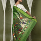 Very Much Indian EXCLUSIVE! Handloom Pure Cotton Paithani With Peacock Pallu - Blade Green | Swadesiicart
