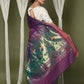 Very Much Indian EXCLUSIVE! Handloom Pure Cotton Paithani With Lotus Pallu - Dark Violet | Swadesiicart