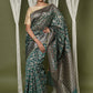 Very Much Indian Exclusive High Quality Handloom Banarasi Cotton Saree with Beautiful Abstract Print. | Swadesiicart