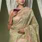 Very Much Indian Exclusive High Quality Handloom Banarasi Cotton Saree with Beautiful Abstract Print. | Swadesiicart