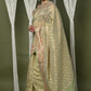 Very Much Indian Exclusive High Quality Handloom Banarasi Cotton Saree with Beautiful Abstract Print. | Swadesiicart