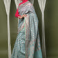 Very Much Indian Exclusive High Quality Handloom Banarasi Cotton Saree with Beautiful Abstract Print. | Swadesiicart