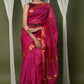 Very Much Indian Handloom Cotton Silk Saree With Sleek Golden Border - Red | Swadesiicart