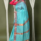 Very Much Indian Handloom Cotton Silk Saree With Sleek Golden Border - sky blue | Swadesiicart