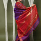 Very Much Indian Handloom Cotton Silk Saree With Sleek Golden Border - purple | Swadesiicart