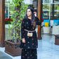 trueBrowns Black Velvet Embroidered Kurta Sharara Set | Swadesiicart