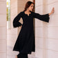 Pomcha Jaipur Kapas Pure Black Co-Ord Set - Swadesiicart