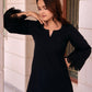 Pomcha Jaipur Kapas Pure Black Co-Ord Set - Swadesiicart
