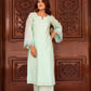 Pomcha Jaipur Kapas Pastel Green Co-Ord Set - Swadesiicart