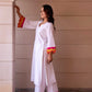 Pomcha Jaipur Kapas Rangbirangi White Co-Ord Set - Swadesiicart