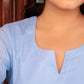 Pomcha Jaipur Kapas Powder Blue Co-Ord Set - Swadesiicart