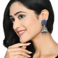 Mominos Fashion Joharkamal Kundan work Jhumka with Blue Beads - Swadesiicart