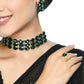 Mominos Fashion Johar Kamal Gold-Polished Finish Stone Choker For Women (Green) | Swadesiicart