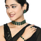 Mominos Fashion Johar Kamal Gold-Polished Finish Stone Choker For Women (Green) | Swadesiicart