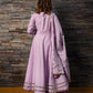 Pomcha Sweet Pea Lavender Pure Cotton Anarkali Set | Swadesiicart