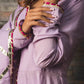 Pomcha Sweet Pea Lavender Pure Cotton Anarkali Set | Swadesiicart
