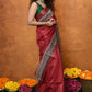 Very Much Indian Designed By VMI - Handloom Pure Tussar Silk Saree With Beautiful Madhubani Print - Red | Swadesiicart