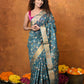 Very Much Indian Designed By VMI - Handloom Moonga Tussar Silk Saree With Digital Floral Print | Swadesiicart