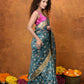 Very Much Indian Designed By VMI - Handloom Moonga Tussar Silk Saree With Digital Floral Print | Swadesiicart