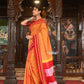 Very Much Indian Handloom Cotton Viscose Ilkal Saree With Pure Resham Pallu - Bright Mustard Yellow With Red Border | Swadesiicart
